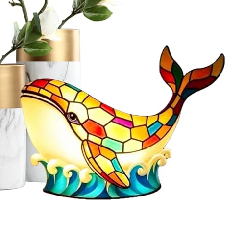 Lampe De Nuit Pour – Baleine Teintée Décorative En Résine, Chargement USB, Lampe De Nuit Amusante, Caravane Statique, Thème Bord De Mer, Chalet De...