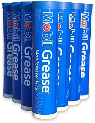 MobilGrease 10-CT Mobile Heavy Duty Grease HTS Black Lithium Moly Multi-Purpose Automotive Bearing Grease Lubricant Tube Cartridge 13.7 oz Box of 10 Cartridges, Grey