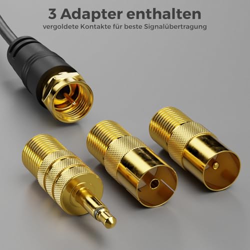 deleyCON DAB+ UKW FM Radioantenne für Stereoanlage Inkl Adapter - Digitale Antenne mit Magnetfuß 3,0m Kabel für 75 Ohm - für DAB FM Radio Tuner Stereo Verstärker, AV-Receiver, HiFi