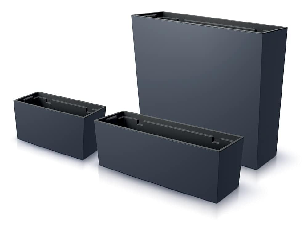 Blumenkasten Blumentopf Balkonkasten Pflanzkasten Matt Design Blumenkübel 77cm Urbi Matte Struktur mit Pflanzeinsatz Höhe 24,5cm (Anthrazit)