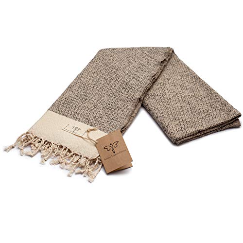 Smyrna Vintage Series Original Turkish Beach Towel | 100% Cotton, Prewashed, 37 X 71 Inches | Turkish Bath Towel For Spa, Beach, Pool, Gym And Bathroom (Beige) #TOP7
