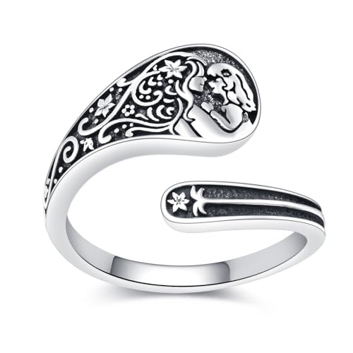 Bague argent 925 mère et fille aux finitions vintage, joaillerie fine en métal noble