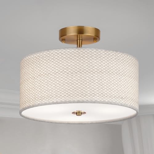 13 Boho Rattan-Style Semi Flush Ceiling Light