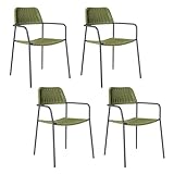 LOLAhome Pack de 4 Silla Deluxe Milos para jardín, Calidad y Diseño