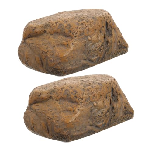 MOBUTOFU 2 Stück Wasserdichtes Stein Schlüsselversteck mit Großem Fach Realistische Gartendeko Außen Wetterfester Schlüsselhalter und Versteck für Ersatzschlüssel und Bargeld im Garten