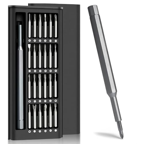 Conjunto de chaves de fenda com estojo, conjunto de chaves de fenda de precisão 24 em 1, conjunto de pontas magnética, kit de reparo profissional para eletrônicos, celular, computador,(24 em 1)
