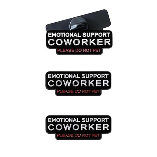 Emotional Support Coworker Pin Please Do Not Pet Funny Office Badge Enamel Lapel Pins Personalized Funny Gift for Backpack Coat Lapel And Outfit Jewelry (3pcs)
