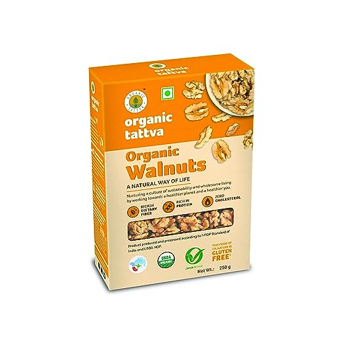 Image of Organic Tattva Organic Walnuts (Akhrot Giri) | Rich in Dietary Fiber, Protein and Antioxidants | NO Cholesterol and NO Trans-Fat | Boosts Immunity and Supports Nerve Health (750 Grams(Pack of 3))