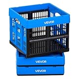 VEVOR Cajas de Almacenaje Plegables de Plástico 25 L, 3 Unidades, Contenedores...