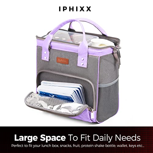 Lunch Bags Women - Insulated Womens Lunch Bag - Leakproof Large Lunch Bag With Adjustable Shoulder Strap, Lunch Box For Women Adults With Side Pockets For Work, Office, Picnic With 8 Ice Packs(Purple) #TOP3