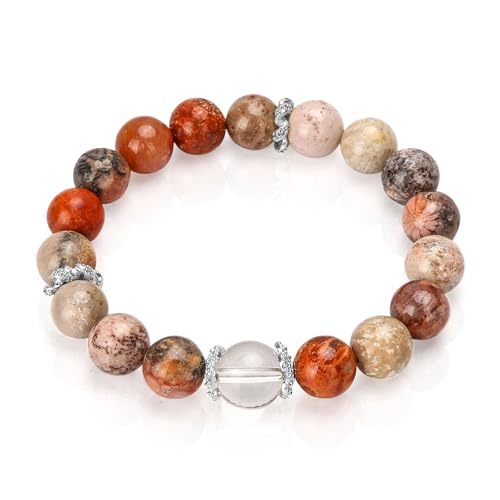 oilcnik Natural Stone Gemstone Charm Bracelet – Graduation & Birthday Gifts for Her, Handmade Gifts for Women: Mother’s Day, Valentine’s & Anniversary