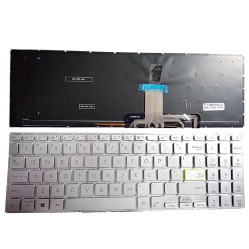 Clavier rétroéclairé E510 L510 argenté avec touches US lumineuses