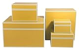 Semikolon Square Nesting/Organizer Boxes, Set of 5, Sun Yellow (30901)