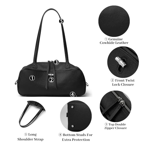 DAILANDO Genuine Leather Shoulder Bag for Women, Medium Designer Top Handle Purses3