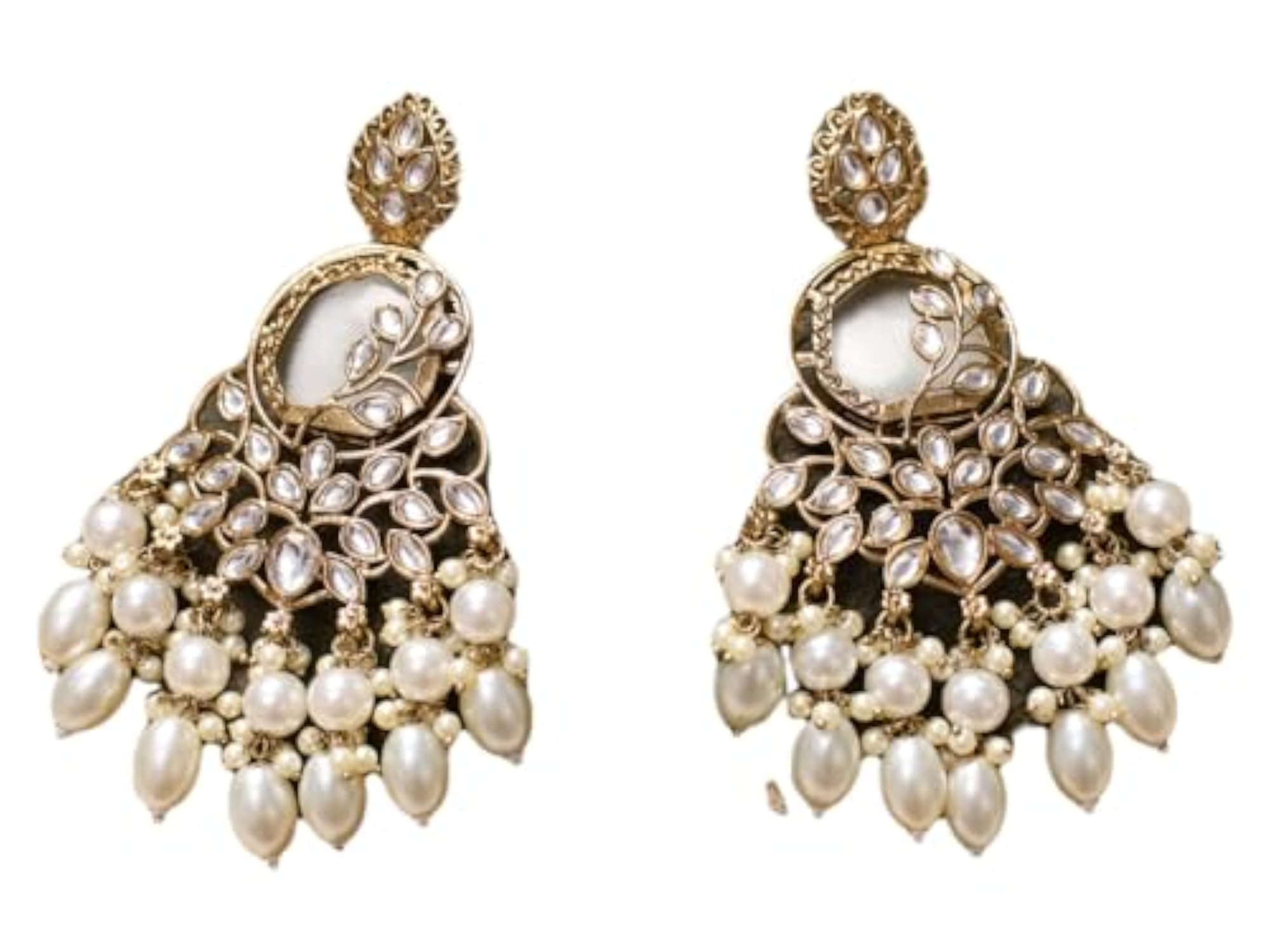 Stylish Alloy Kundan & Beads Earrings Set for Women