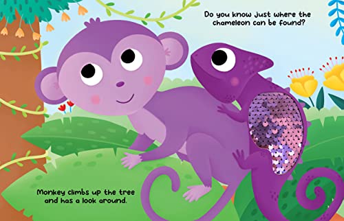 Chameleon's Colors - Children's Touch and Feel Storybook with 2-Way Sequins - Sensory Board Book