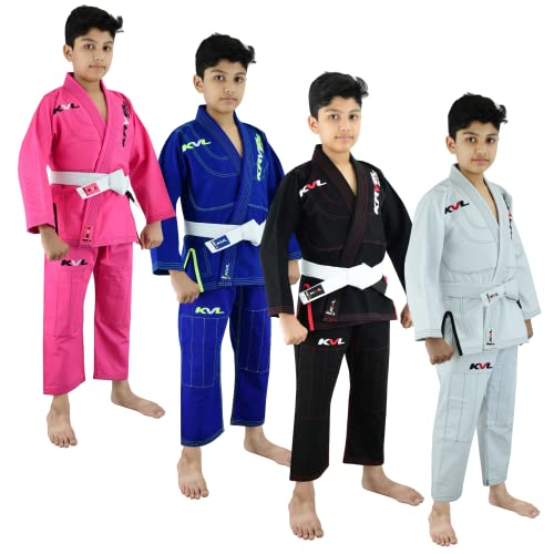 Kavel Brazilian Jiu Jitsu Gi For Kids, Ultralight & Preshrunk Bjj Kimono For Kids, Made Cotton, White Belt Included (Black - C000) #TOP6