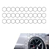 Zosgrew 30 adesivi grafici a nido d'ape per auto, impermeabili, riflettenti, a nido d'ape, esagonali, 10 x 8,4 cm, adesivi per portiera, universali, fai da te, colore nero