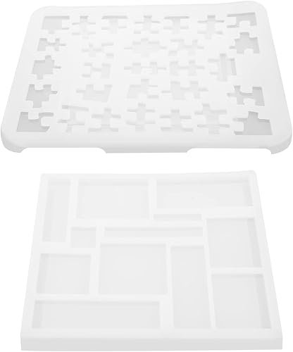 Molde de rompecabezas de 2 piezas para armar tú mismo, molde de resina de silicona, molde de resina de arte, rompecabezas geométrico de cristal