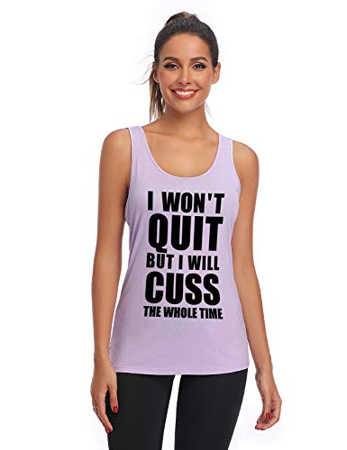 Fannoo Tank Tops For Women-Womens Funny Saying Fitness Workout Racerback Tank Tops Sleeveless Shirts #TOP1