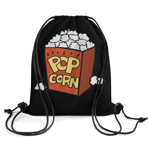 Popcorn Drawstring Backpack Durable Sport Gym Bags Daypack for Men Women 35 * 42cm2