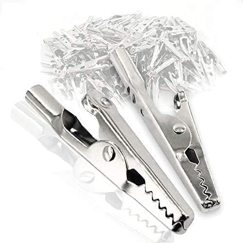 25Pcs 51mm Metal Alligator Clip Spring Clamps test line Crocodile Clip Silver Tone Alligator Clips Nickel Plated Crocodile Clamps, used in laboratory electric testing work and Cable Lead Clip by HONGYUTAI - Image 2
