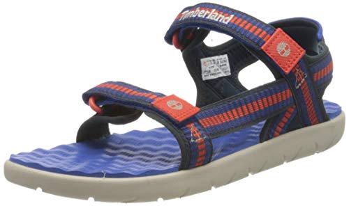 Timberland Perkins Row (Junior), Sandalias de Punta Descubierta Unisex Adulto, Azul Bright Blue Webbing, 36 EU
