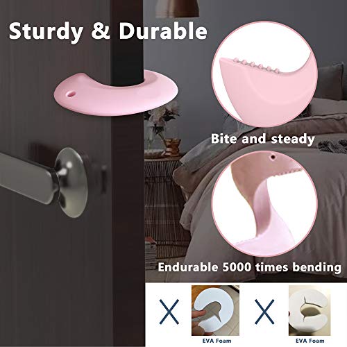 Image of Neobay Door Pinch Guard and Door Slam Stopper, Durable Silicone Door Finger Pinch Guard, Prevents Slamming on Even Heavy Doors, Non-Toxic & Pet Friendly, 4 Packs (2 Pink 2 Blue)