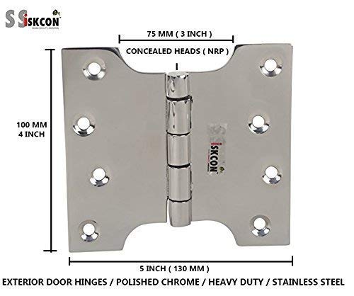 Ssiskcon Parliament Door Hinges Wide Throw Expandable Swing Clear Reversible Interior Exterior Nrp Mirror Polished 32 Stainless Steel 4 Inch X 3 Inch X 5 Inch With 8 Self Drilling Screws (Pack Of 1) #TOP2