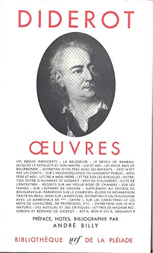 Diderot: OEuvres (NRF Bibliotheque De La Pleiade) [French] B008CPSQGK Book Cover