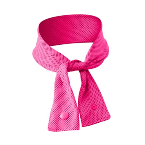 Ice Cool Scarf Summer Cooling Neck Wrap for Running Cycling Camping Men Women, 1 Piece 5cmx67cm/1.97inchx26.38inch- Rose Red