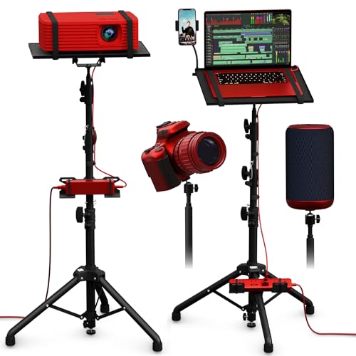 PropVue Projector Tripod Stand Height Adjustable (66-150cm), Floor Projector Stand, Portable Laptop Stand, Camera & Light & Ball Joint Stand – Well-Made, Easy-to-Adjust, DJ Rack & Musical Stand