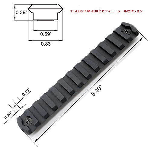 Trirock 5-Pack Black Picatinny Rail Sections kit fits handguard Rail Mount System - 5,7,9,11,13 Slots