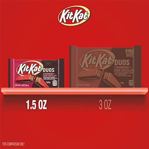 Kit Kat Duos Dark Chocolate And Strawberry Flavored Creme Wafer Candy, Bulk, Individually Wrapped, 1.5 Oz Bars (24 Count) #TOP7