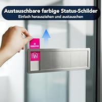 Bürotürschild mit Schiebefunktion – Bitte Nicht Stören Schild Büro Gadgets, Frei Besetzt Schild Selbstklebend Ohne Bohren, Türschild Personalisiert mit 13 Statuskarten für Homeoffice & Konferenzraum – Ansicht 3