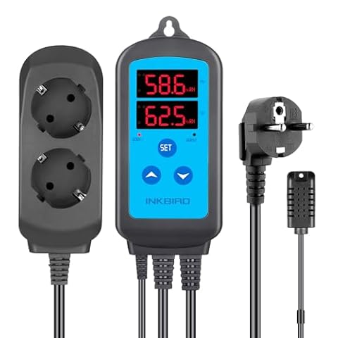 Inkbird IHC-200 regulator wilgotności 220V odtwarzanie i podłączanie higrostatu, nawilżacz osuszacz powietrza do terrarium szklarniowego z grzybami