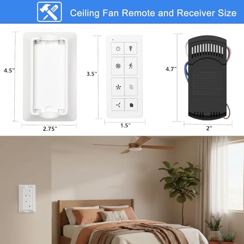 Image of 3-Speed Smart WiFi Ceiling Fan Remote Control Kit with Light Dimmer | Replaces Harbor Breeze Honeywell,Nature Breeze & Walk Away Light Delay, Compatible with Alexa, Google Assistant & Smart Life
