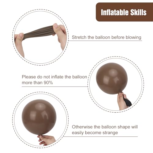 Image of RUBFAC 135pcs Brown Balloons, Boho Coffee Latex Balloon Different Sizes 18 12 10 5 Inch for Garland Arch Wedding Baby Shower Jungle Safari Fall Birthday Bear Themed Party Decorations