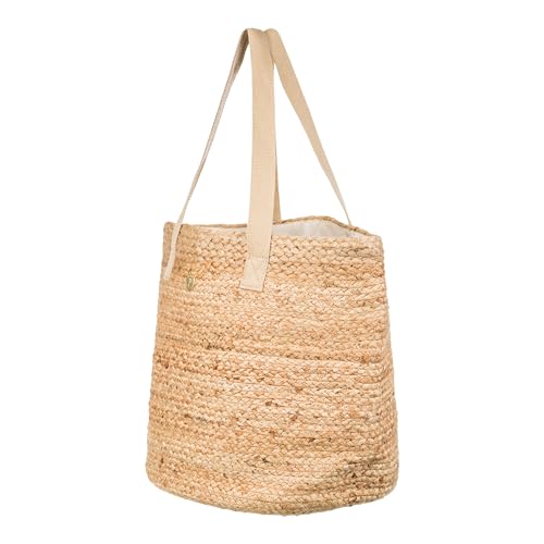 Image of Roxy Women's Beach Tote Bag | Travel | Vacation | Straw | Lightweight | Breathable, Ritual Kiss - Natural