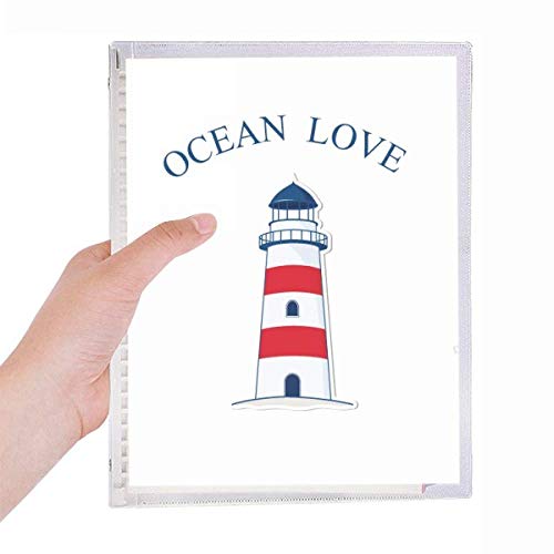 Fyr hav kärlek hav segling blå anteckningsbok löst blad spiral påfyllningsbar dagbok