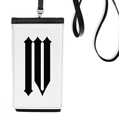 Sac téléphone noir en faux cuir avec quatre chiffres romains