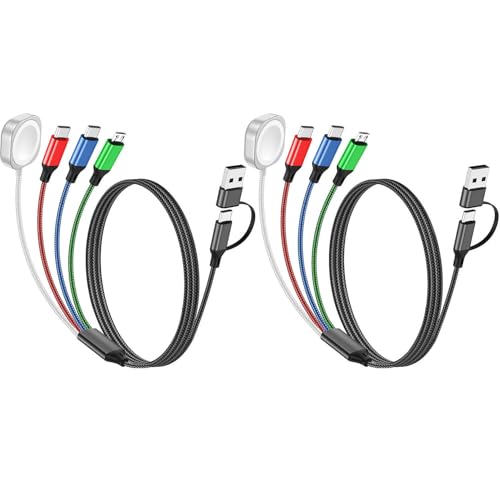 4-in-2 Multi Charging Cable for Apple Watch Charger/iPhone/Galaxy Charger