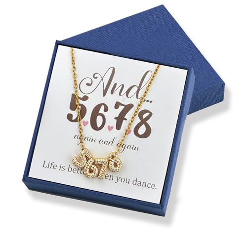 Dance Team Gifts Dance Teacher Gifts for Cheerleaders Dancer Necklace 5678 Dance Countdown Cheer Ballerina Necklace