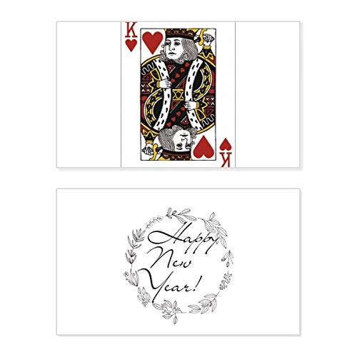 Cartes à jouer Heart K avec message de Nouvel An