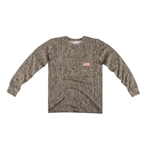 Men's Patriotic T-Shirt, Realtree and Mossy Oak Camo T-Shirt for Men, Hunting Apparel with USA Flag Embroidery