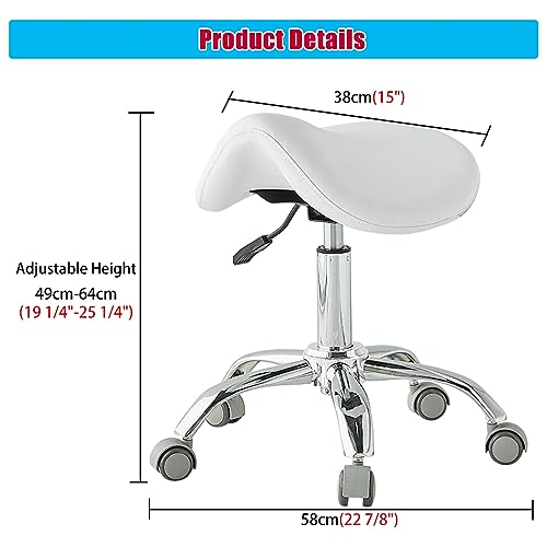 Tabouret roulant facile contre le mal de dos avec assise de selle réglable - 7