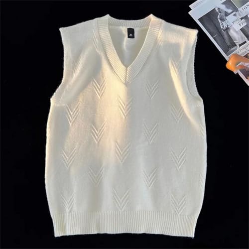 Men Textured Pattern Sweater Vest Versatile Casual Fall Winter Warm V Neck Knit Pullover2