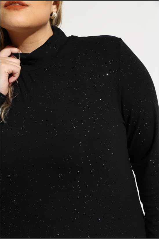 Image of CARCOS Womens Plus Size Tops Mock Neck Long Sleeve Shirts Turtleneck Tunics for Fall Winter XL-5XL