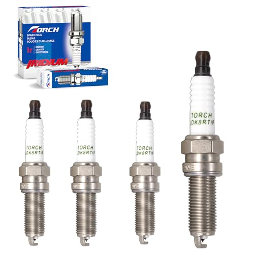 PK4 TORCH LDK8RTIP Iridium Platinum Spark Plug Replace for BOSCH YR5NI332S Spark Plug, for CHAMPION RER6WYPB Spark Plug, for DENSO GX8-1 SXU22HDR8 Spark Plug, OEM