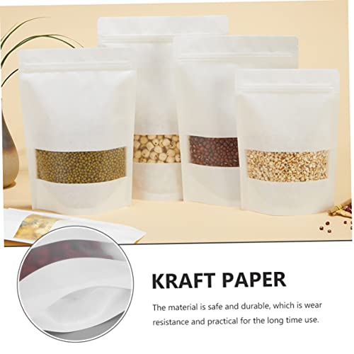 Bolsas de papel kraft con ventana transparente autocierre resistente de 50 6